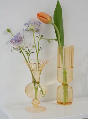 透明花瓶办公室摆件客厅玻璃水
