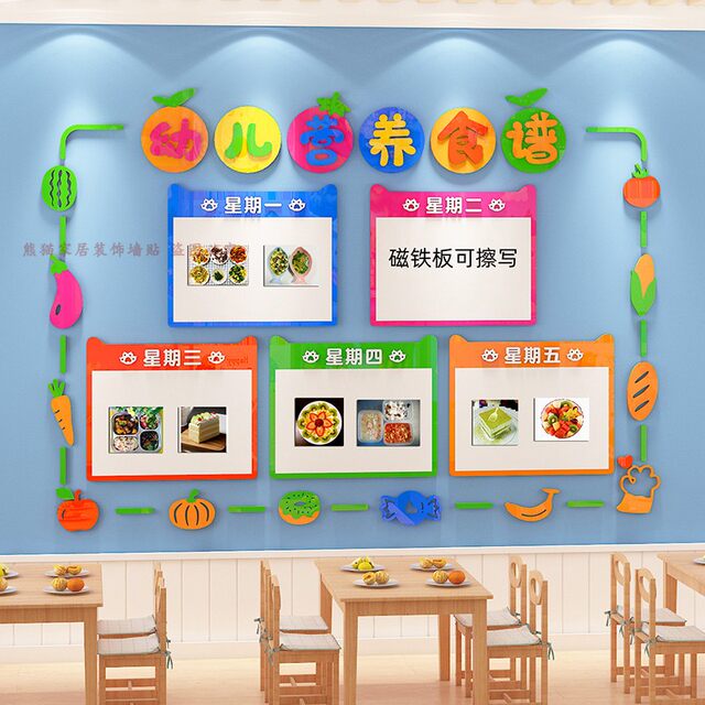 Cultural wall stickers acrylic small dining table canteen wall stickers