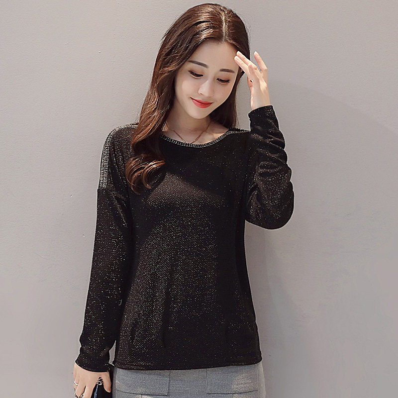 初影2020春装新款黑色长袖t恤衫 初影T恤