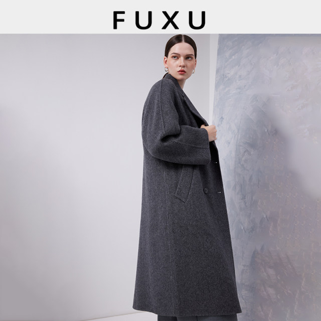 101801 long thickened double-sided wool coat