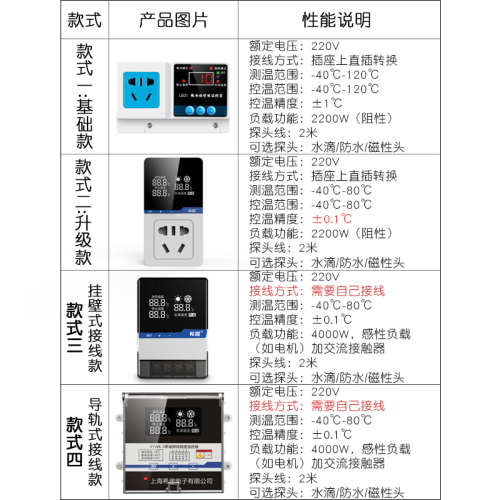 希崖温控器智能数显控温仪开关温度控制器插座220v养殖鱼缸乌龟