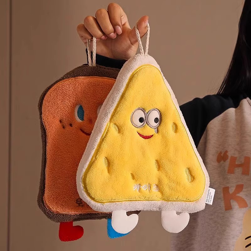 可爱擦手巾挂式吸水加厚卫生间卡通擦手帕毛巾洗手小方巾厨房抹布 - 图2