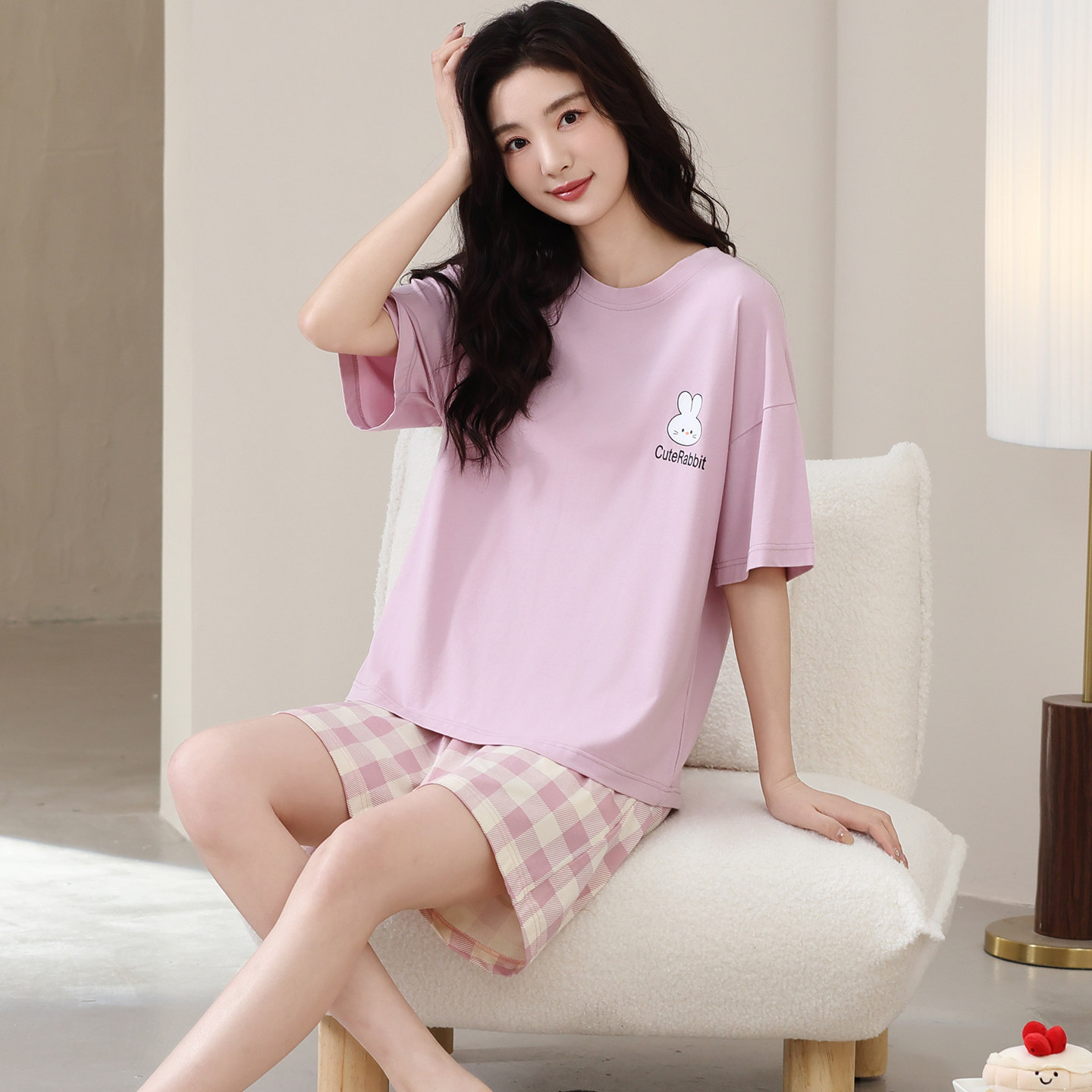 【凉感】莫代尔睡衣女夏季2025年薄款短袖短裤大码加肥圆领居家服,淘宝优惠券,粉丝福利购,淘宝优惠卷