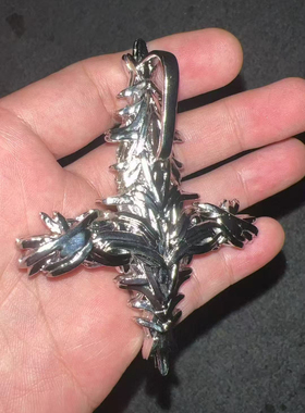 PlayboyCarti同款荆棘满钻十字架 opium吊坠