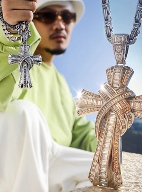 BLITZ BOY项饰品挂坠十字架镶嵌工艺复古锁链男项链轻小众奢