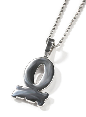 嘻哈美式原创设计15mm男士满钻古巴链O形百搭女英文字母吊坠项链