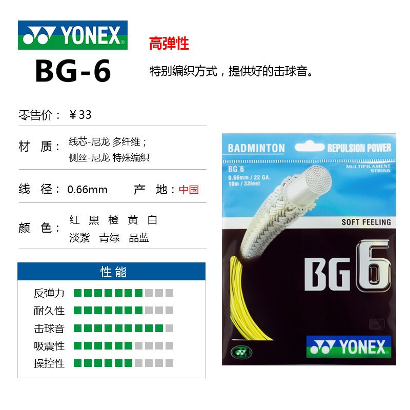 尤尼克斯BG65/BG95/BG80/BG65TI/BG80P/BG66UM/BG6羽毛球线拍线yy - 图1