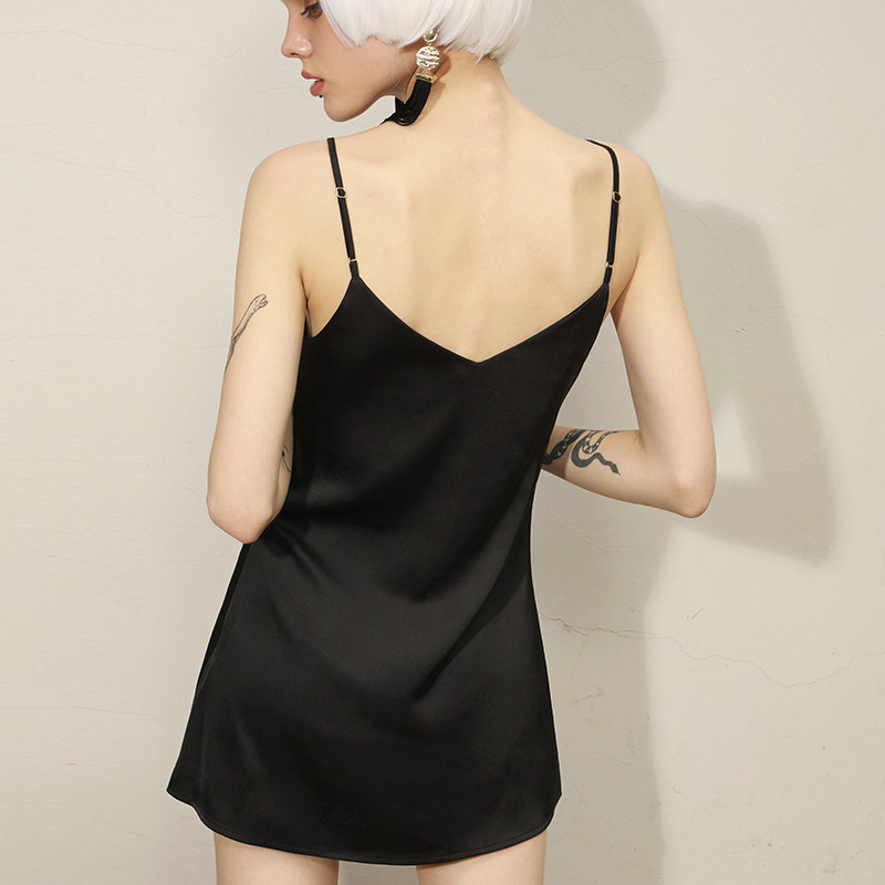 性感睡衣女春秋款2025新款薄夏季冰丝绸纯欲黑色女士吊带睡裙套装,淘宝优惠券,粉丝福利购,淘宝优惠卷
