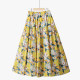 Vacation style printed design slim skirt