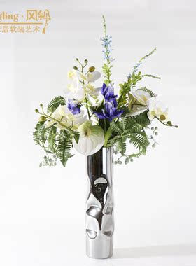 现代简约银色质感花艺售楼处