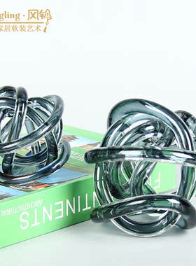 玻璃麻花摆件抽象艺术品样板间