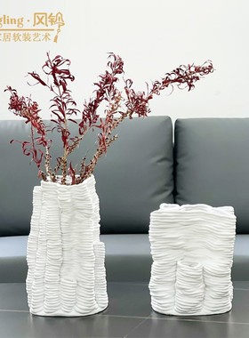 现代简约树脂花器花瓶摆件样板房售楼处客厅书房博古架软装