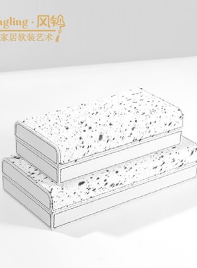 简约现代实木马毛储物盒首饰盒样板间酒店玄关客厅卧室软装