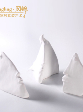 简约现代抽象创意大卫五官客厅样板间展厅酒店大厅陶瓷摆件