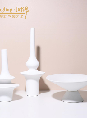 现代简约白金陶瓷花器样板间