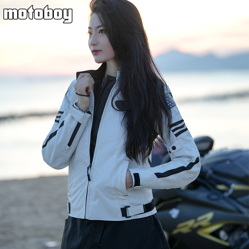 motoboy骑行服女士摩托车紧身机车赛车夏季透气骑士防摔防水四季 - 图2