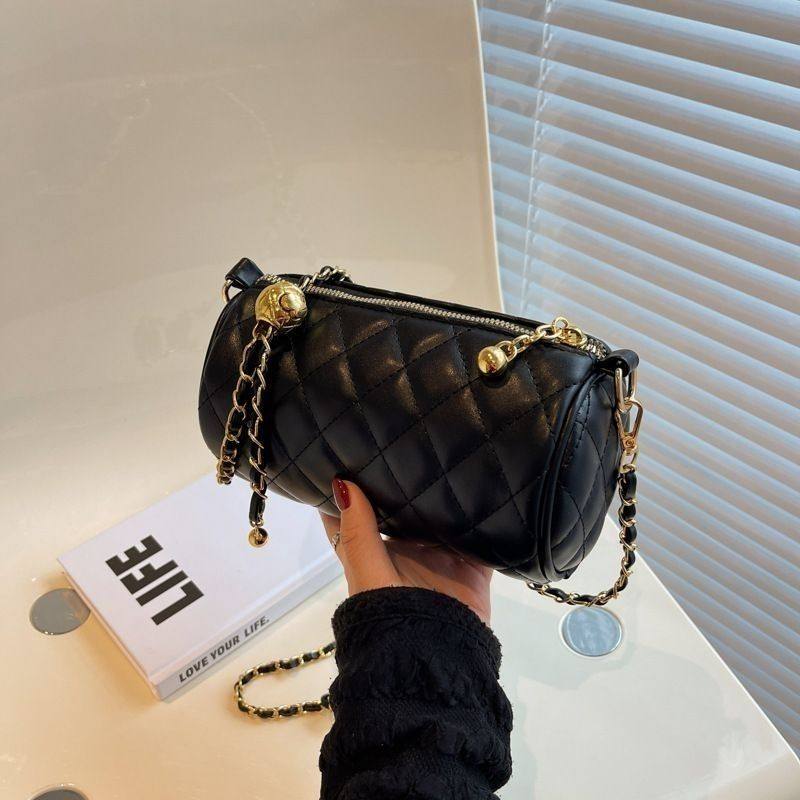 2025夏天新款菱格链条包斜挎包今年流行小众包包女网红爆款圆筒包,淘宝优惠券,粉丝福利购,淘宝优惠卷