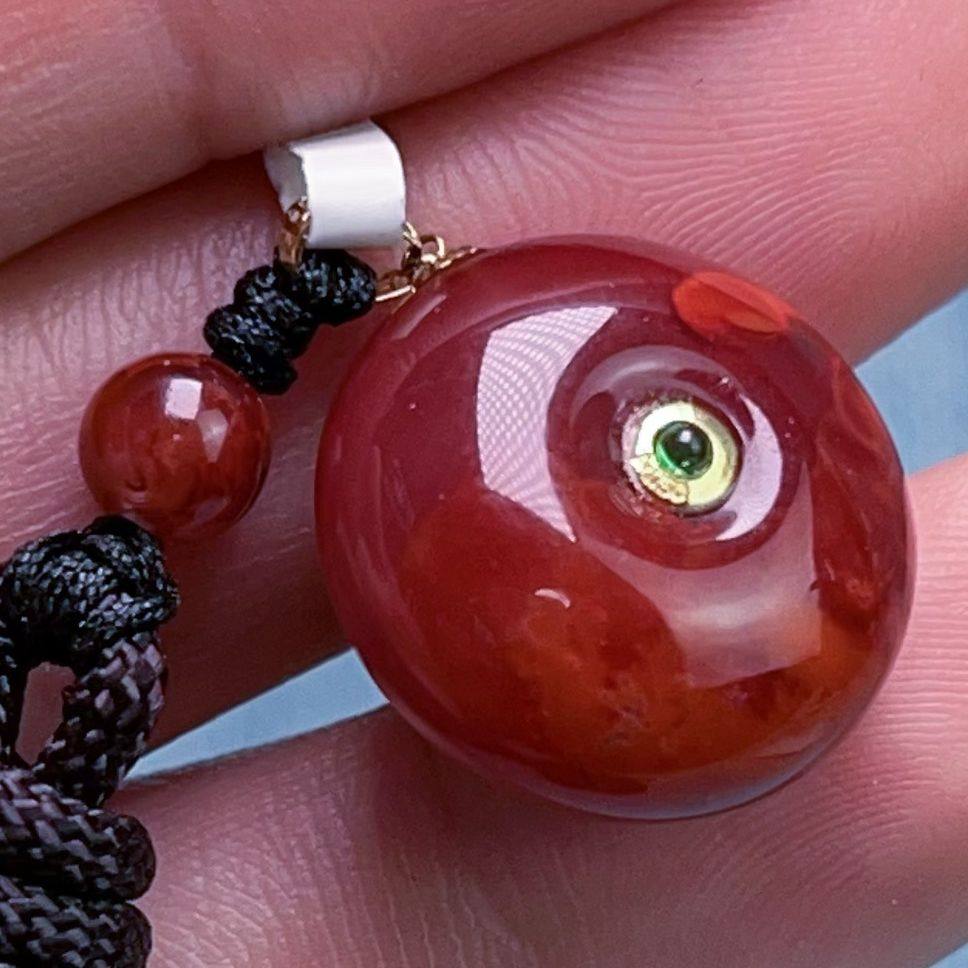 254C43-1四川凉山南红瓦西柿子锦牛血火焰平安扣吊坠,淘宝优惠券,粉丝福利购,淘宝优惠卷