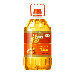 中粮福临门浓香压榨一级花生油5L/桶中粮家用食用油山东大花生