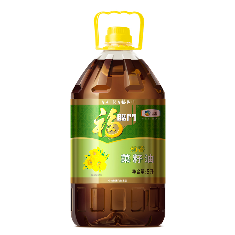 福临门食用油纯香菜籽油5L/桶中粮家用桶装食用菜油-图0