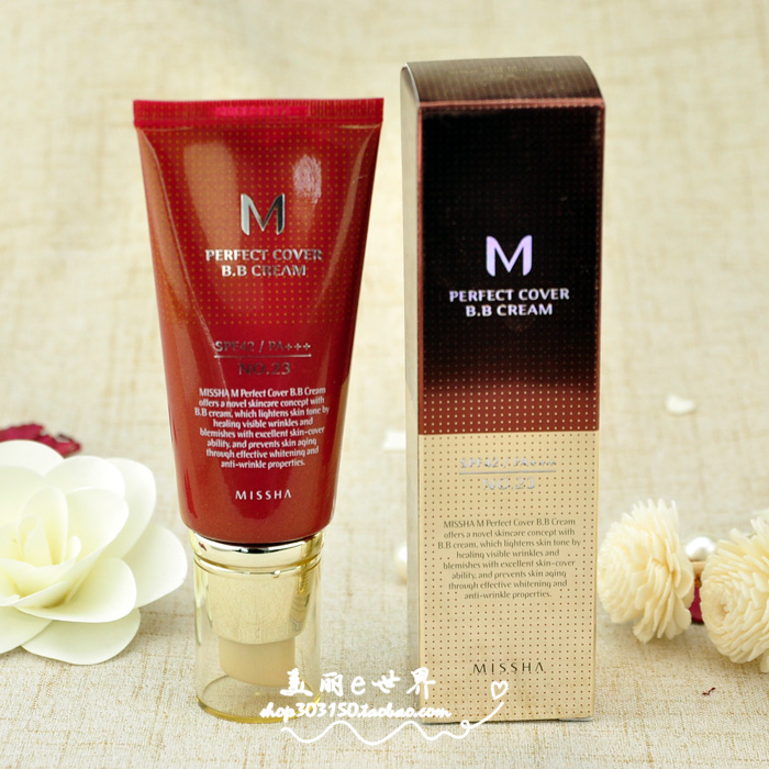 包郵 韓國 Missha謎尚 無瑕修容紅色BB霜 遮瑕裸妝 21#
