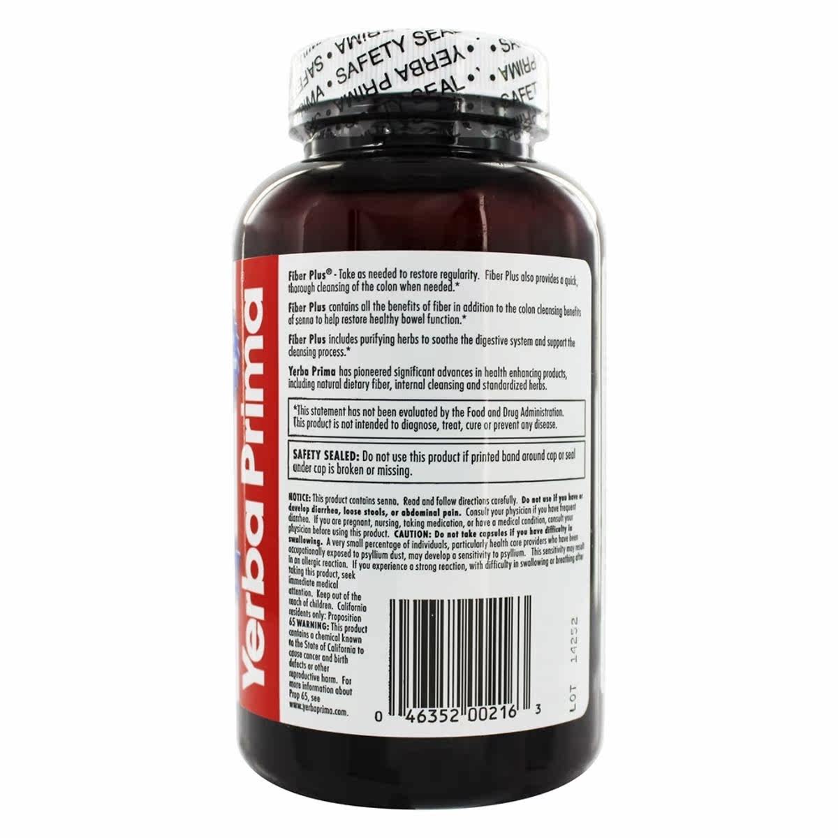 yerba prima-纤维加帽625-180胶囊 LuckyVitamin海外其他膳食营养补充剂
