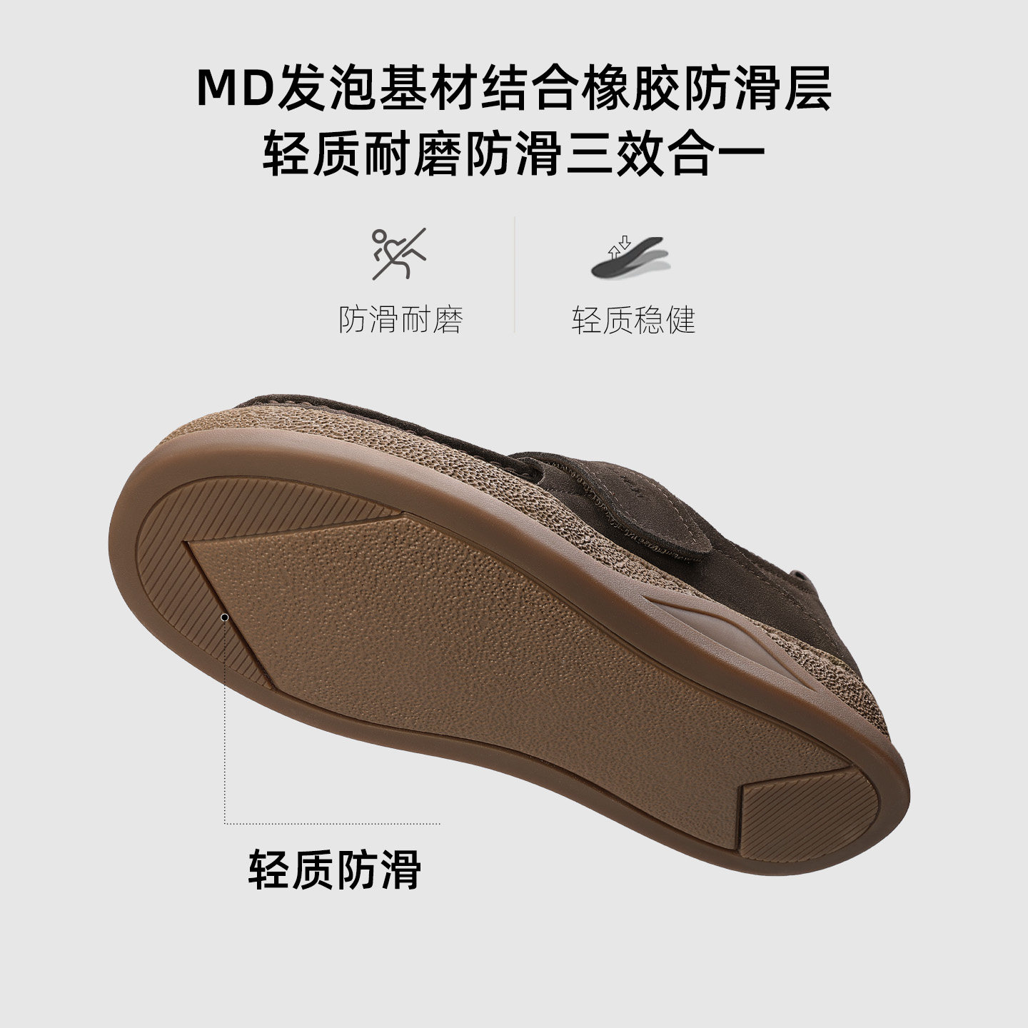 金利来男鞋棕色工装商务休闲鞋2025新款软底魔术贴厚底勃肯板鞋,淘宝优惠券,粉丝福利购,淘宝优惠卷