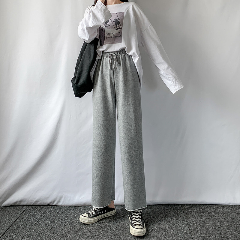 阔腿裤高腰春秋垂感2020新款运动裤 星剧社休闲裤