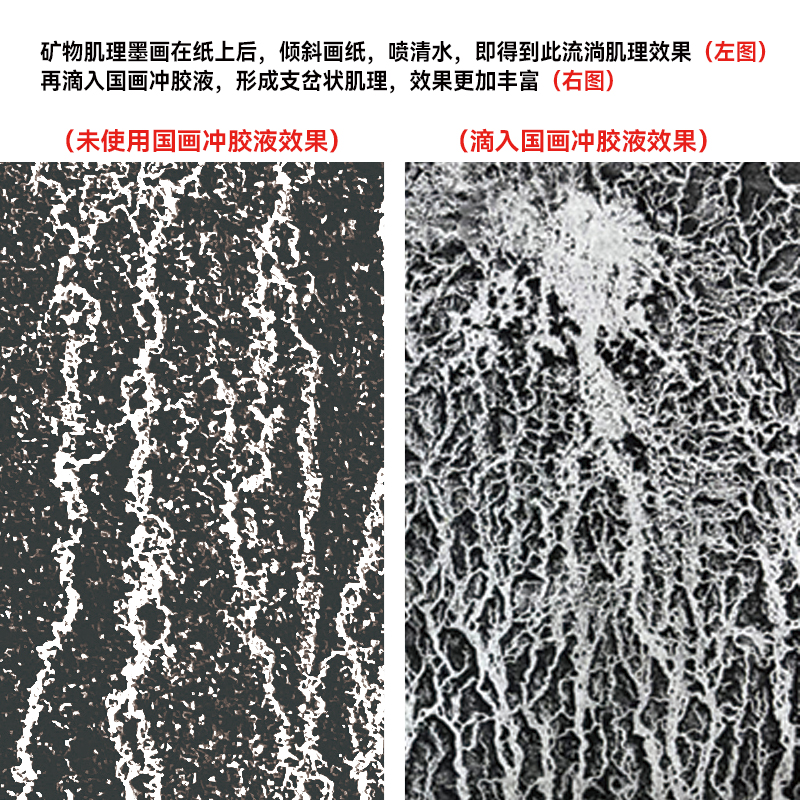 津三土矿物肌理墨国画矿物肌理墨汁国画冲胶专用肌理专用-图1