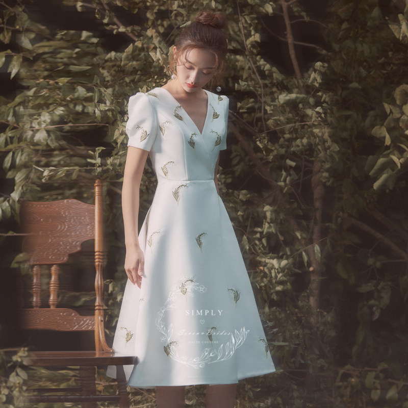 简柒原创轻婚纱2021新款法式小礼服 simplyseven婚纱