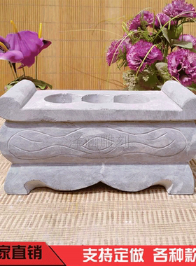 石雕青石仿古香炉鼎供奉小型家用