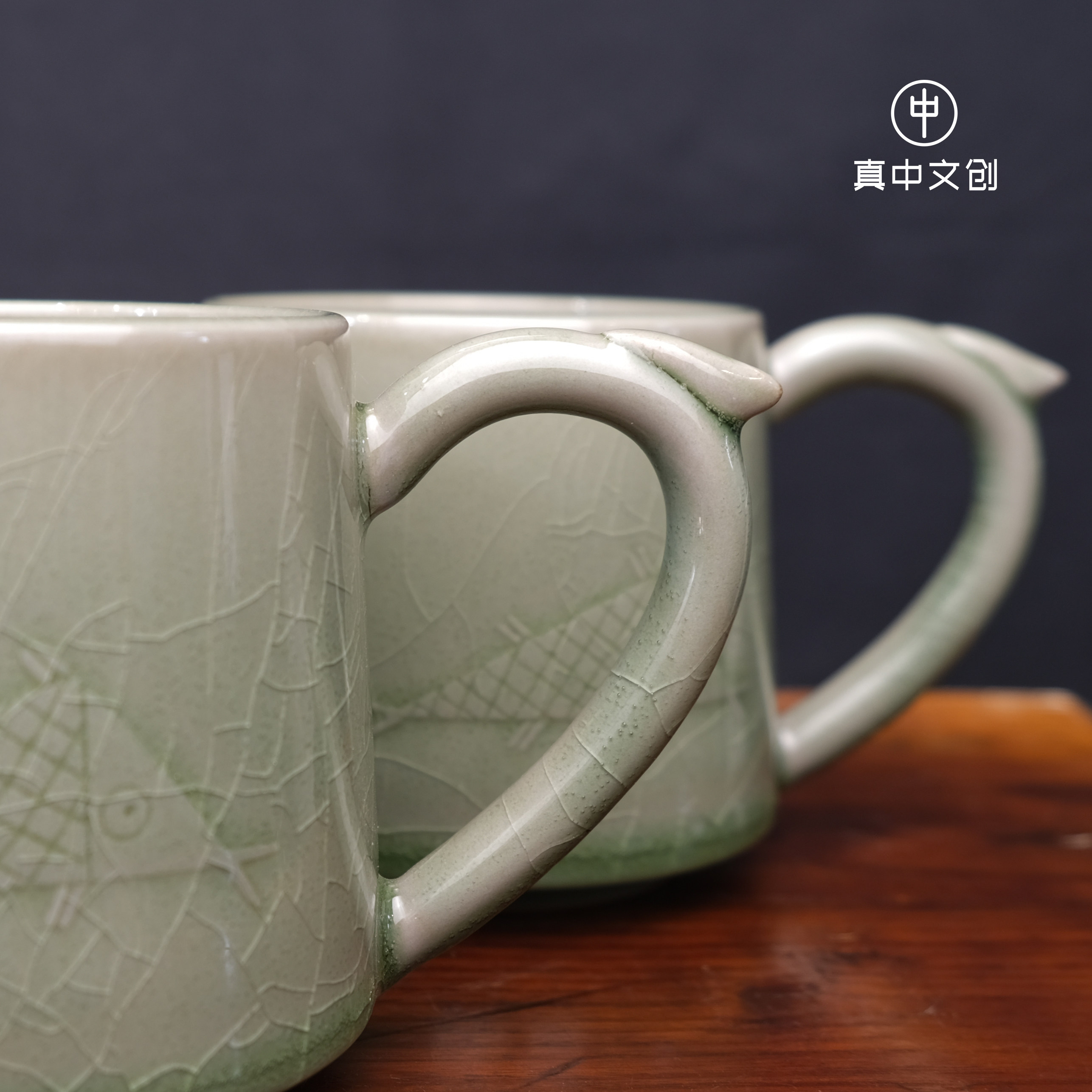 【真中文创】新安窑青瓷禹凿龙门办公摸鱼杯手工茶杯茶具上古文创,淘宝优惠券,粉丝福利购,淘宝优惠卷