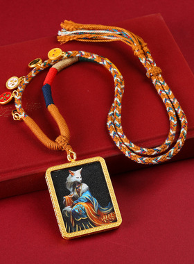 金色五爷唐卡吊坠画像藏