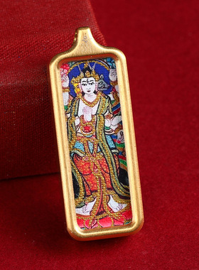 藏式迷你小长方唐卡画芯1