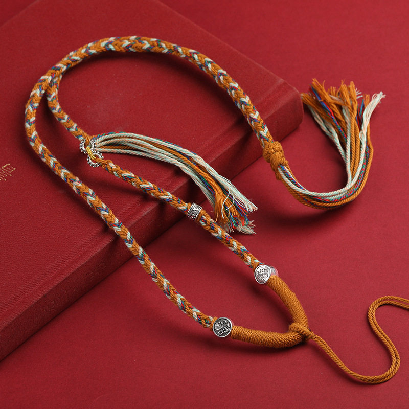 五路财神项链藏式手工编织棉鞋八股编织吊坠项链唐卡挂绳佛牌吊坠,淘宝优惠券,粉丝福利购,淘宝优惠卷