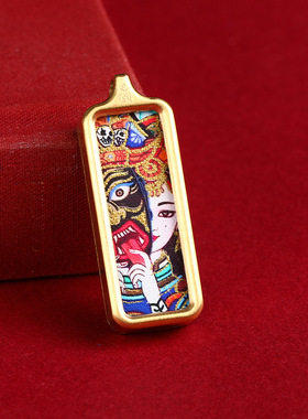 唐卡吊坠西藏手绘佛牌护