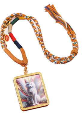 唐卡吊坠民族风金色九尾