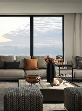 设计师样板间客厅简约现代摆件