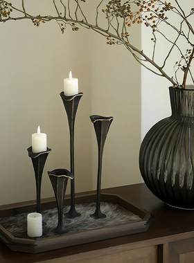 【烛台集合】轻奢现代样板间餐厅客厅餐桌氛围感蜡烛台玄关摆件
