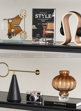 【八度空间】现代轻奢格调摆件高档别墅样板间书房书架装饰品