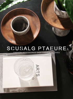 八度空间现代简约样板间售楼处书房桌面大理石花器摆件组合