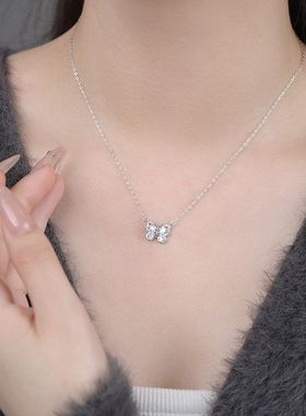锆石风蝴蝶百搭女链设计感高级