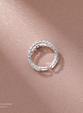 双层食指女日纯银s925皇冠饰品