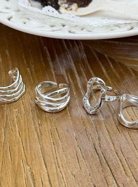 食指重工百搭时髦纯银s925女戒指