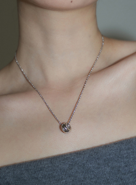 PAUSA ANN s925 简约芒星圆环锆石点缀项链