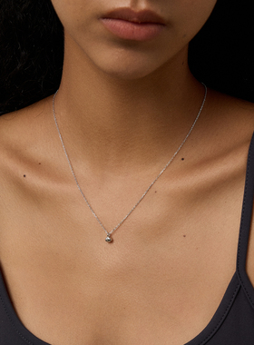 PAUSA ANN s925 极简实心迷你不规则饱满dot吊坠百搭锁骨项链