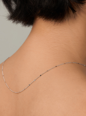 PAUSAANN 925银满天星闪片项链女小众设计感细链轻奢高级感锁骨链