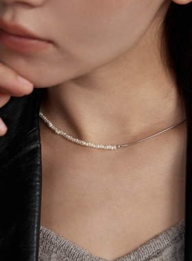 PAUSAANN珍珠拼接进口蛇骨项链