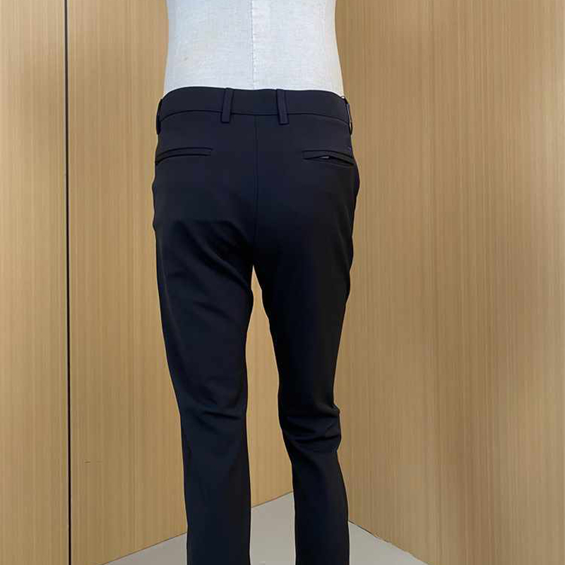 黑色速干面料25年秋季新品男士休闲裤中腰直筒免烫长裤领佐诺依 - 图0