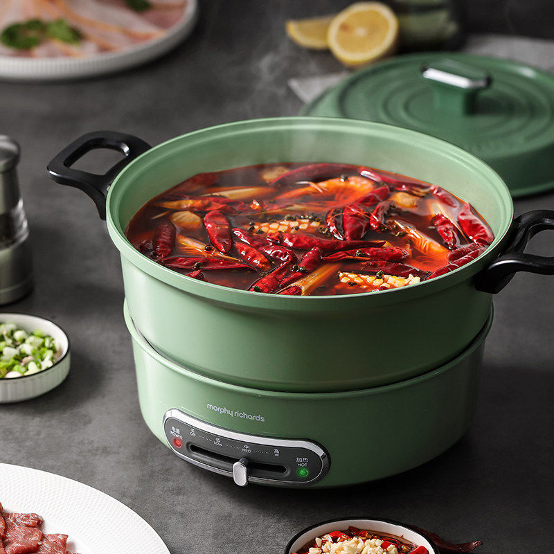 摩飞电热火锅家用分体式鸳鸯火锅涮厨房电器电煮锅多功能锅轻煮锅,淘宝优惠券,粉丝福利购,淘宝优惠卷